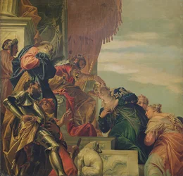Le Roi Assuérus couronne Esther, 1556 (partie du plafond)